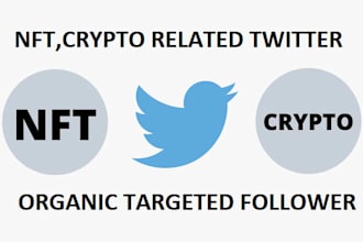 do twitter marketing and promotion with increase nft, crypto organic followers