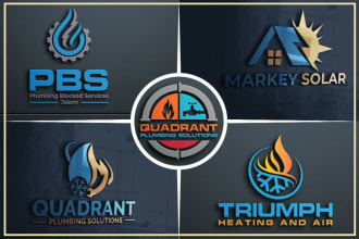 awesome plumbing heating hvac oil gas and cleaning logo
