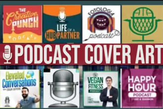 design podcast artwork, podcast art, podcast cover art and logo