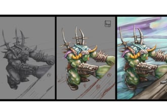 draw unique fantasy character design