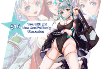 draw anime manga style,comic illustration,vtuber design, and other