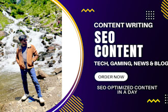 write SEO tech, gaming, news, blogs content