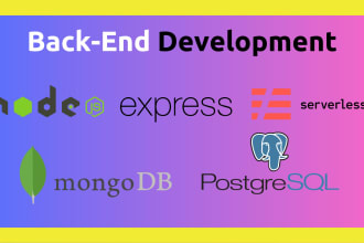 develop backend using node, express, mongodb, and postgresql
