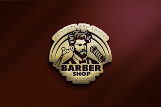 design a custom barber and barber shop logo