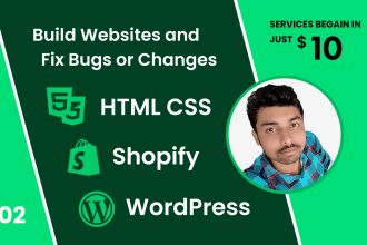create websites and fix bugs or changes