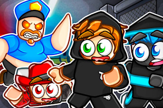 do a professional cartoon roblox thumbnail