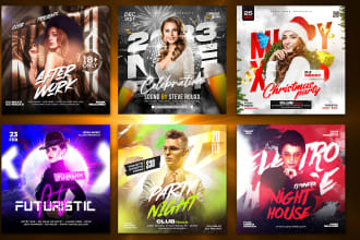 design club banners, events, party flyers, and corporate banners in 10 hrs