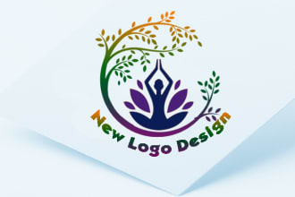 do professional modern yoga logo design for you