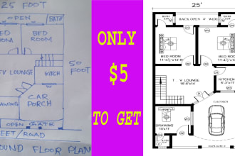 draw house floor plan, foundation , section for real estate
