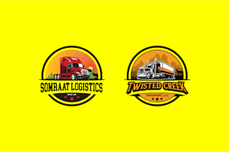 design trucking, logistics, cargo and delivery logo
