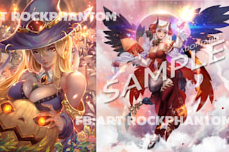 card game novel illustration in japanese style