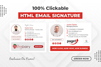 create HTML email signature, clickable HTML email signature for gmail, outlook