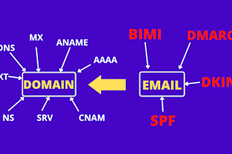 setup or fix all dns records email, domain