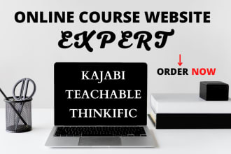 design thinkific, kajabi and teachable online course website
