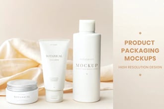 create realistic cosmetic products mockup