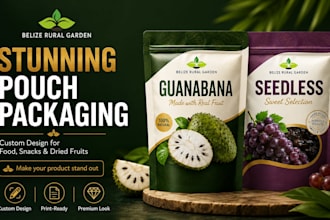 design food packaging, box packaging, pouch design, myler bag, label with mockup