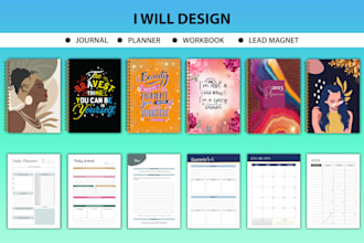do professional journal, planner, workbook design