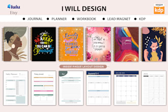 do professionally planner, journal or workbook design