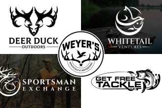 create fishing outdoor and hunting logo