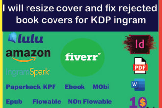 resize cover and fix rejected book covers and manuscript  for KDP amazon