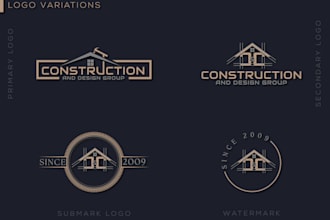 design a premium real estate logo with branding kit