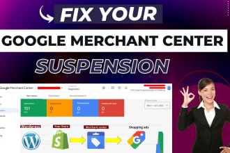 setup, reactive, fix google merchant center suspension or misrepresentation