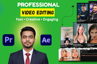 do shorts video editing, podcast, youtube, tiktok,ugc video edit after effects