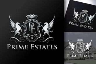 design, luxury, heraldic, vintage, family crest logo in 24h