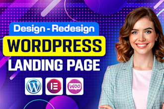 design responsive wordpress landing page, elementor landing page
