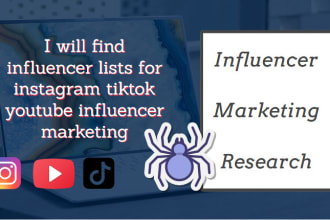 find influencer lists for instagram tiktok youtube influencer