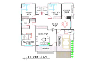 draw residential house floor plan for real estate agents