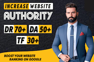 increase domain rating ahref DR 70 and moz da with high authority SEO backlinks