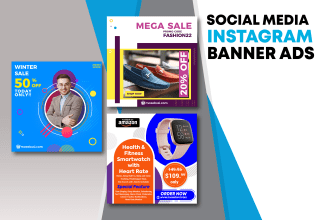 design instagram and facebook posts, social media banners