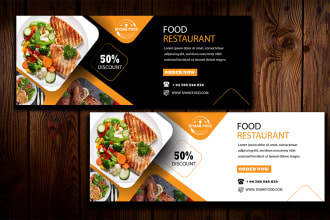 do food, restaurant and gym web banners, fb post and flyers