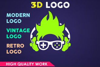 make an eye catching 3d modern retro logo
