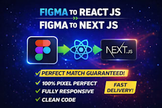 convert figma to react js figma to next js pixel perfect responsive website