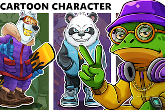 design unique cartoon character, mascot logo, cartoon design for your tshirt
