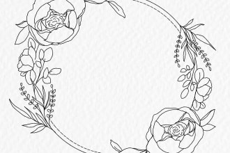 draw your choice of floral line art