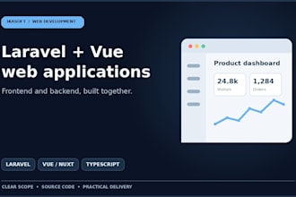 build your laravel and vue or nuxt web application