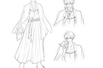 draw line art and sketch anime style