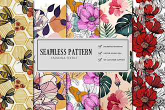 design seamless pattern, floral pattern, and geometric pattern design