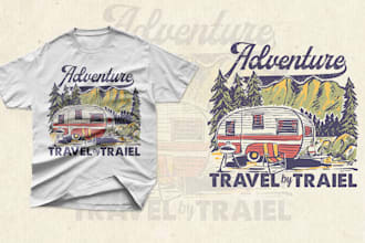 make handdrawn retro vintage t shirt design and illustration