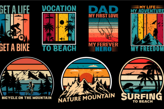 do typography retro vintage t shirt design, custom tshirt designs from your idea