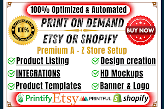setup etsy print on demand store, shopify print on demand etsy shop etsy seo