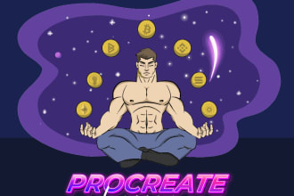 teach you digital art cartoon or anime in procreate online
