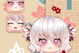 draw a chibi character model art live for live2d and vtuber