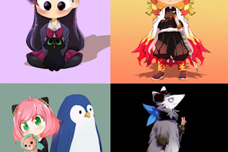 draw your character in cute chibi or cartoon style