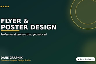 design professional flyers, posters, and event promos