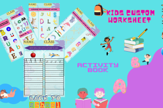 design all type of worksheets and books for children