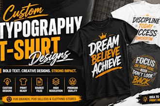 create custom typography tshirt designs